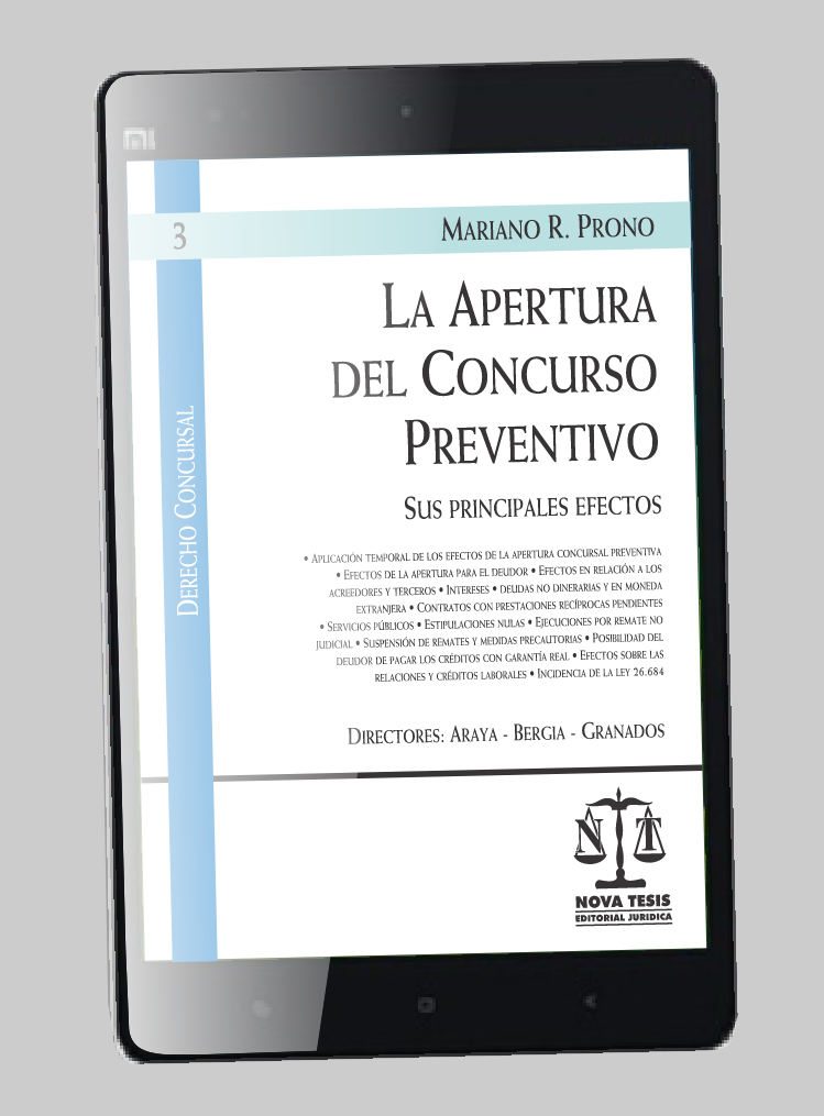 La apertura del concurso preventivo